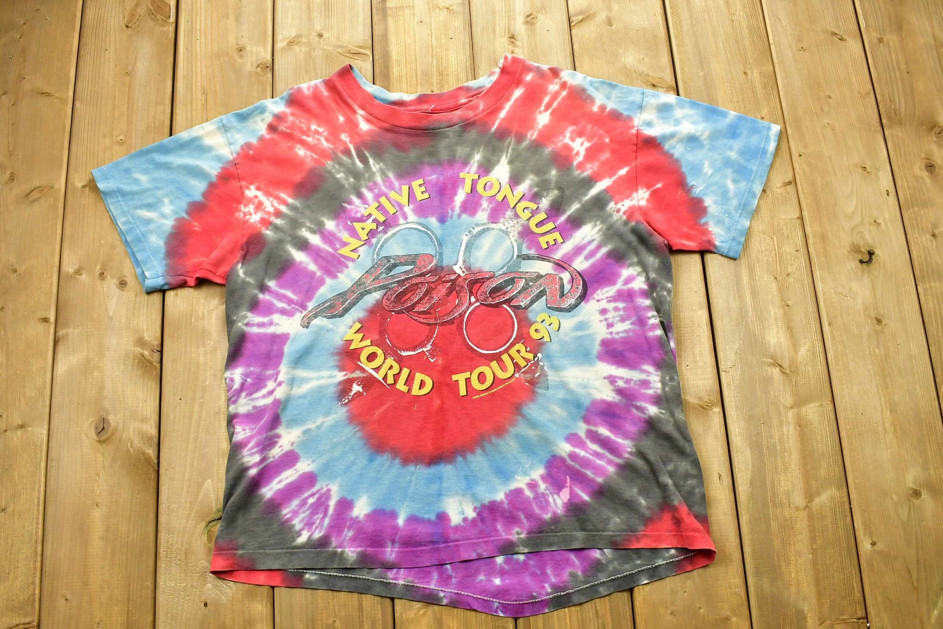 Vintage 1993 Poison Native Tongue World Tour Band T-Shirt