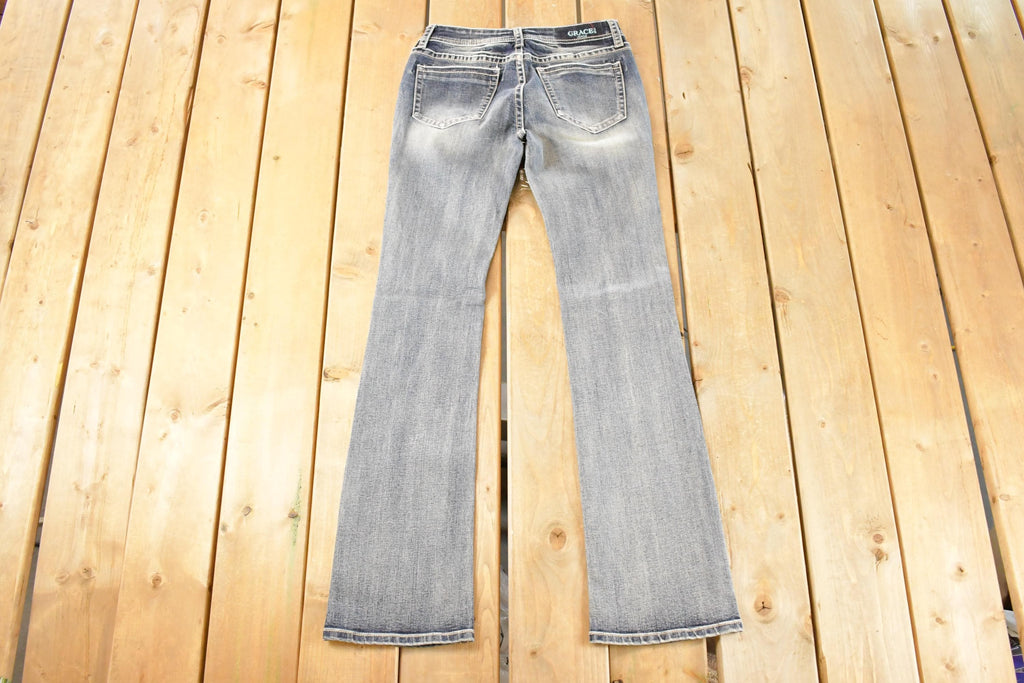Vintage Deadstock Y2K Grace In LA Bedazzled Bootcut Low Rise Jeans Women's Size 26 x 32