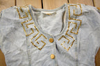 Vintage 1990s Denim Skirt & Shirt Set Size 7