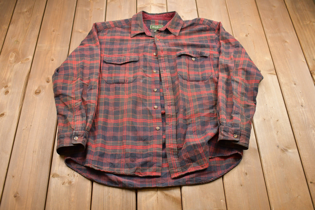 Vintage 1980s Eddie Bauer Plaid Button Up Shirt