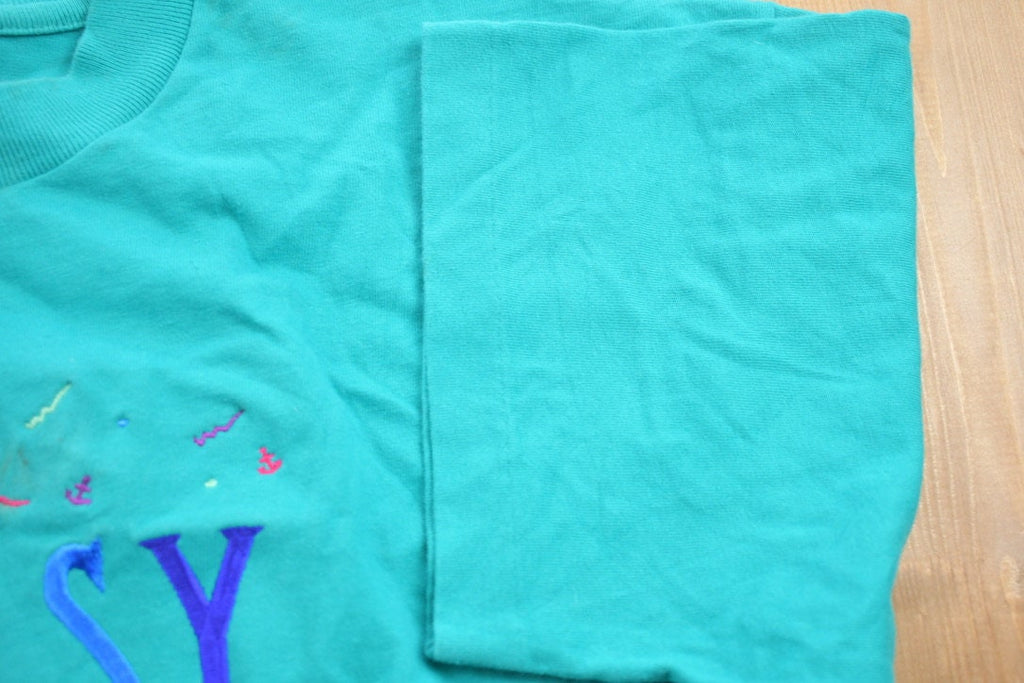 Vintage 1990s Embroidered Hefty Ecstasy Rave Graphic T-Shirt