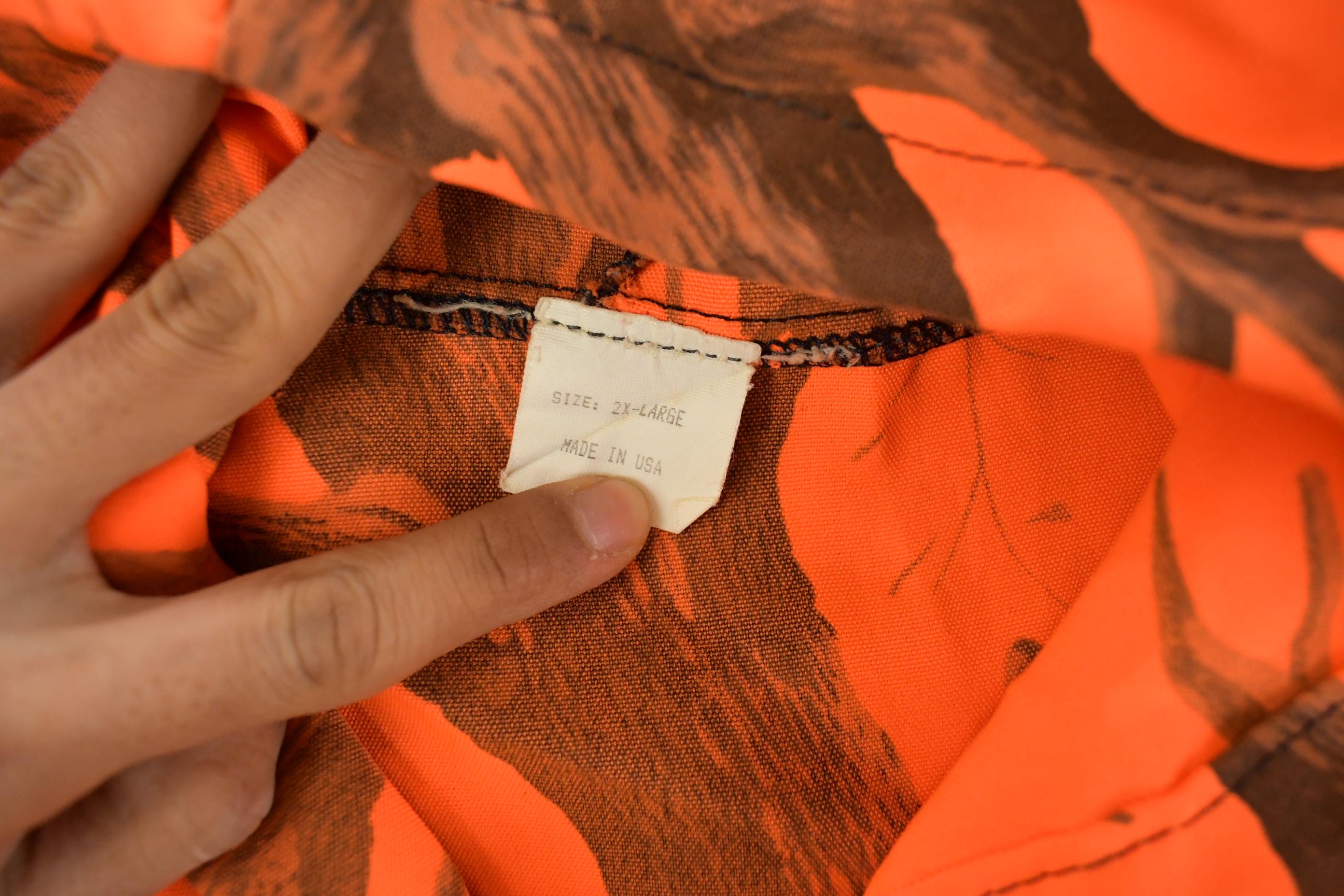 Vintage 1990s Orange Tree Camo Hunting Jacket Men's 2XL