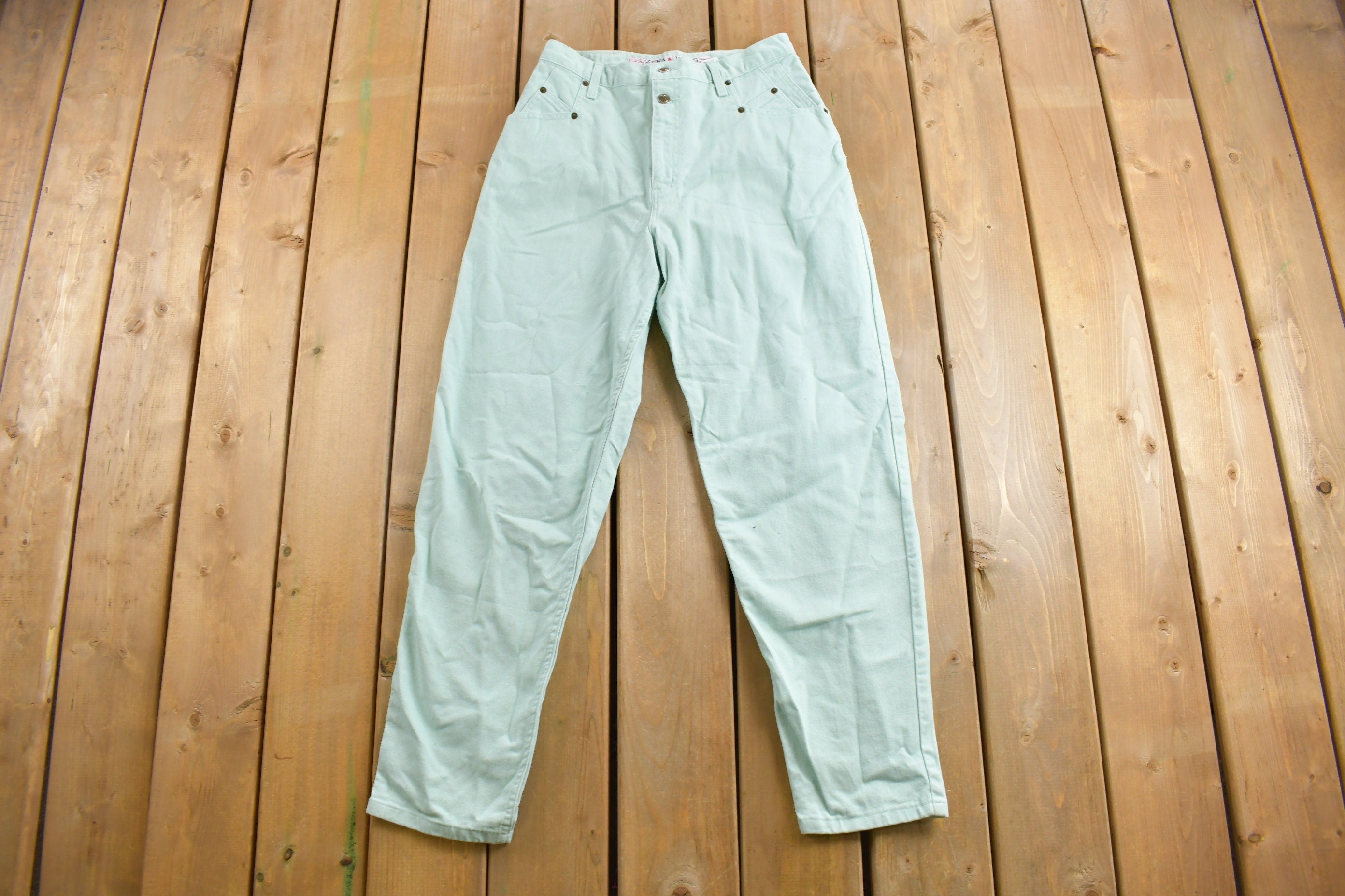 Vintage 1990's Zena Light Turquoise Jeans Size 28 x 30