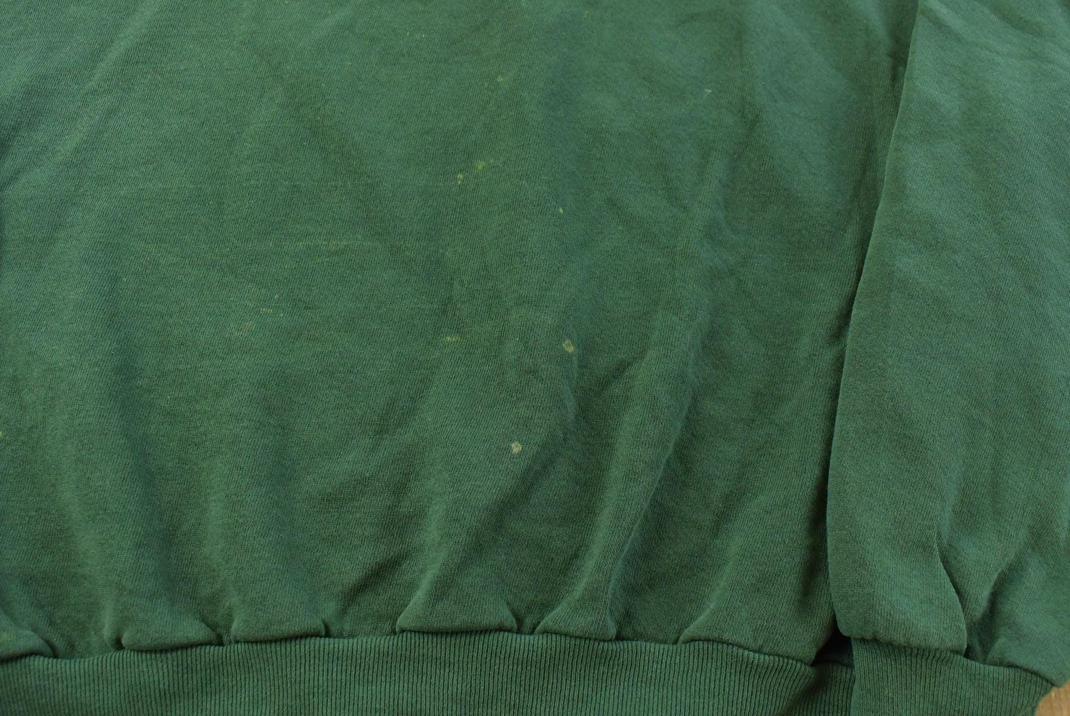 Vintage 1990s Jerzees Blank Green Crewneck Sweatshirt Men's XL / Made In USA / Essential / Streetwear / 90s Blank / Vintage Blanks