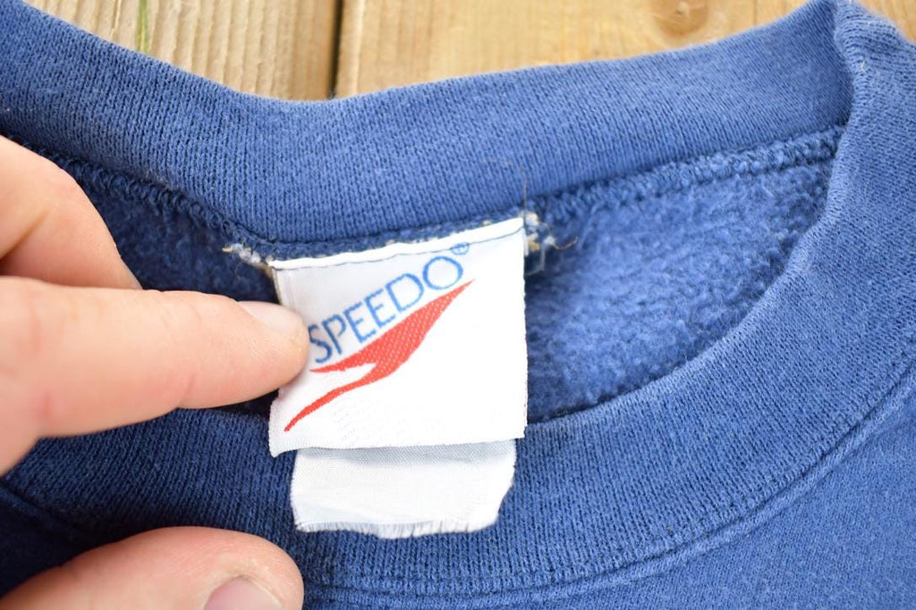Vintage 1990s Speedo Rubber Patch Souvenir Crewneck Sweatshirt Made In USA