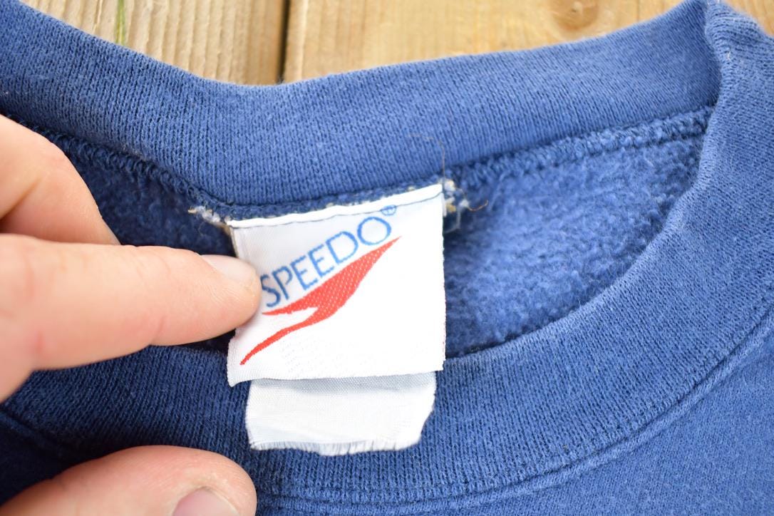 Vintage 1990s Speedo Rubber Patch Souvenir Crewneck Sweatshirt Made In USA