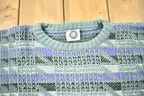 Vintage 1990s 3D Knit Abstract Pattern Crewneck Sweater