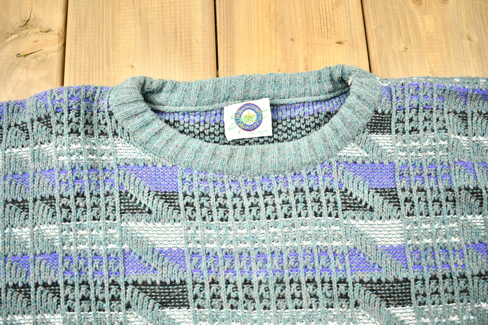 Vintage 1990s 3D Knit Abstract Pattern Crewneck Sweater / Vintage 90s Crewneck / Abstract Patterns / Buckingham Sport / Streetwear / Cozy