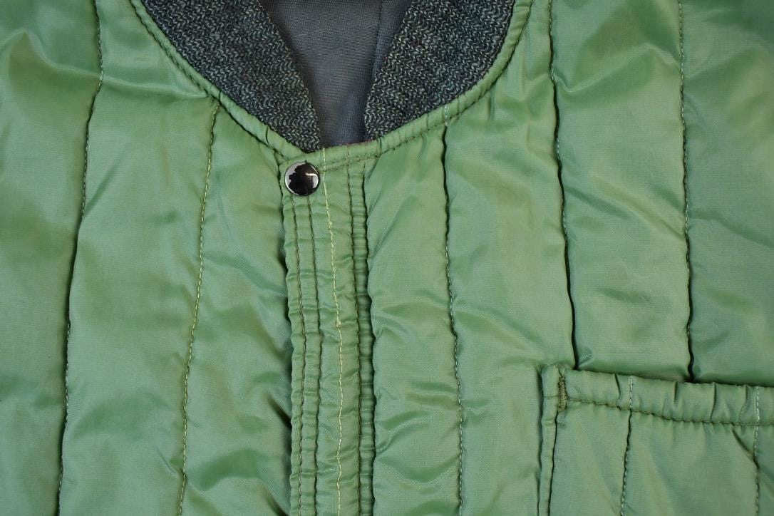 Vintage 1970s Army Green Military Windbreaker Button Up Army Jacket