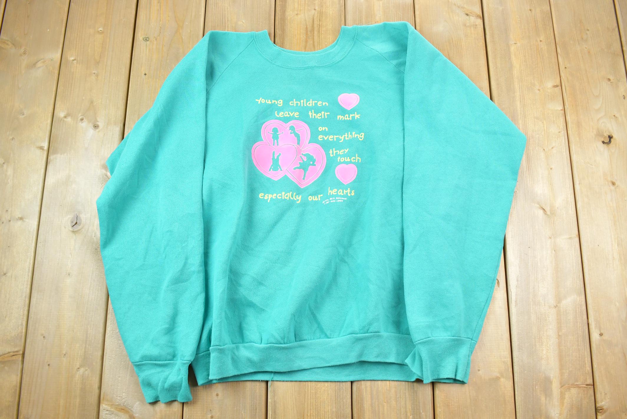 Vintage 1990s Cute Grandma Grandchildren Crewneck Sweater