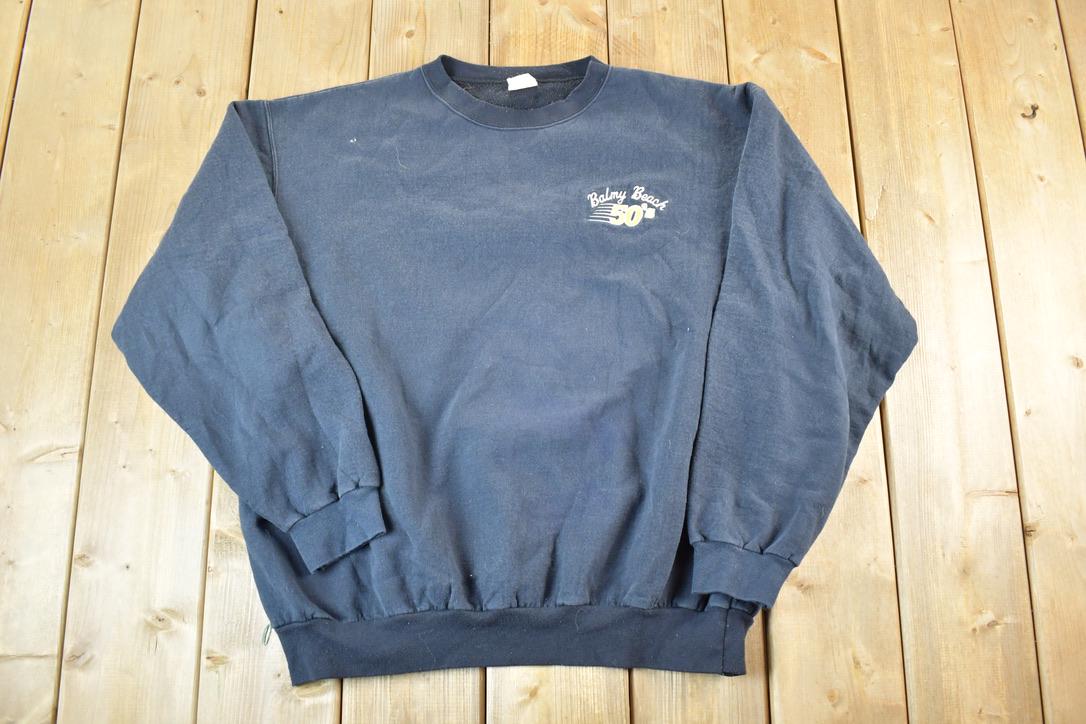 Vintage 1990s Balmy Beach 50s Crewneck Sweatshirt Mens XL