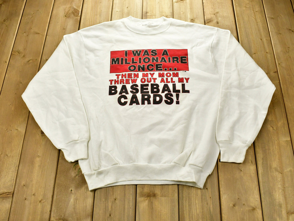 Vintage 1990s Funny Baseball Cards Crewneck Sweatshirt