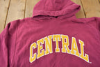 Vintage Y2K Central Embroidered Collegiate Hoodie Size Large