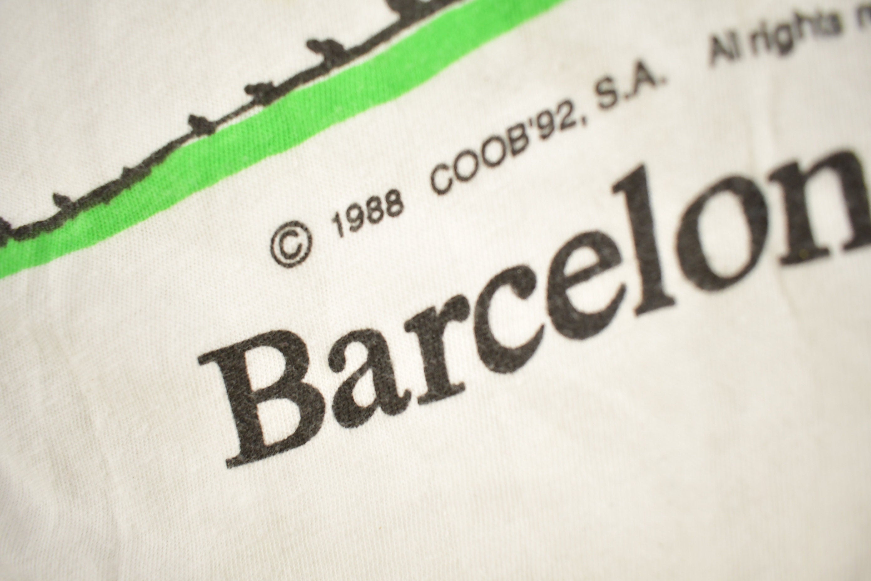 Vintage 1992 Barcelona Olympics Soccer Theme Graphic T Shirt