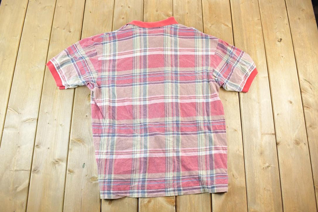Vintage 1990s Nautica Red Plaid Button Up Shirt