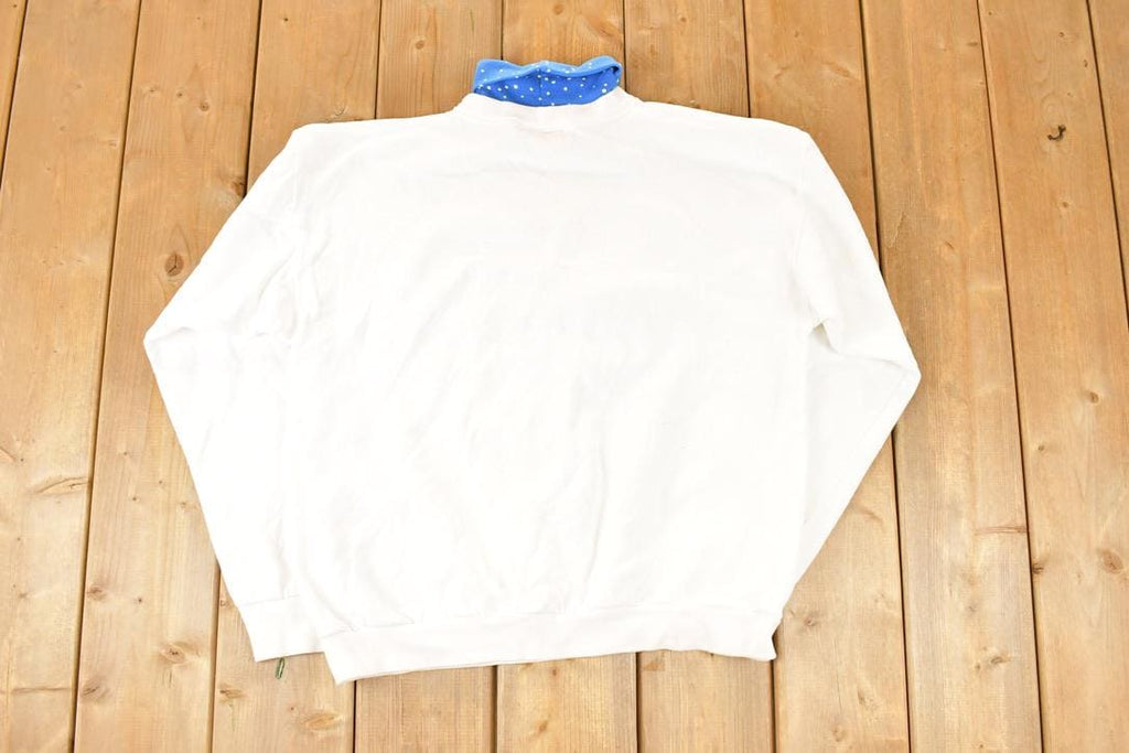 Vintage 1990s Artisans Winter Birds Turtleneck Sweatshirt Men's L