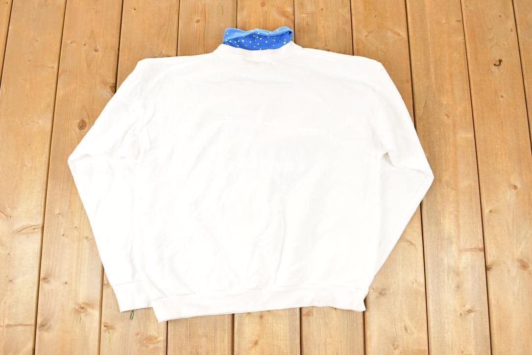 Vintage 1990s Artisans Winter Birds Turtleneck Sweatshirt Men's L