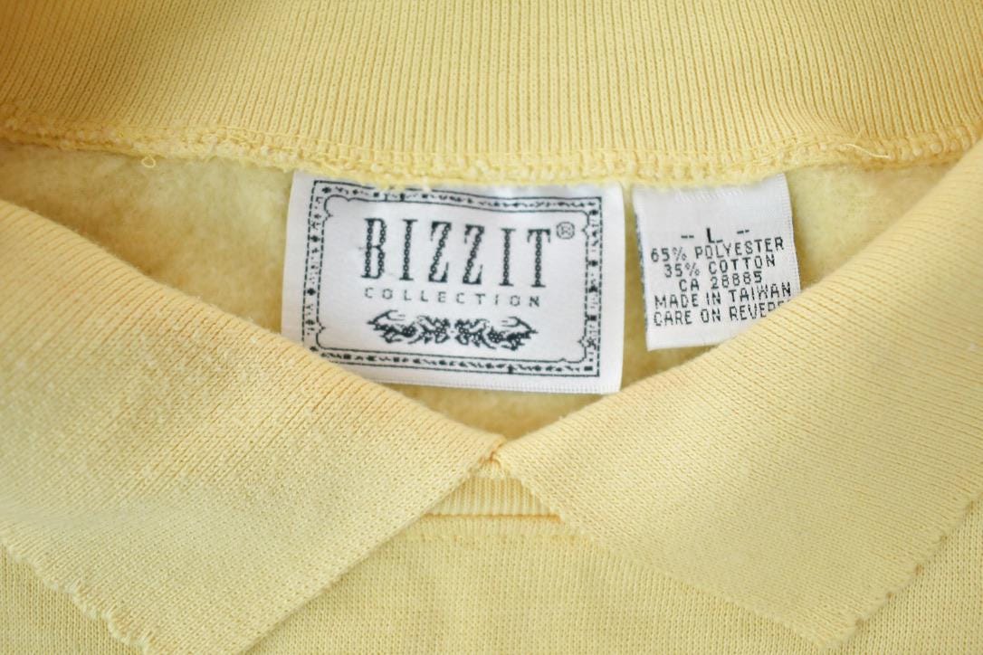 Vintage 1990s Bizzit Cute Floral Embroidered Collared Sweater