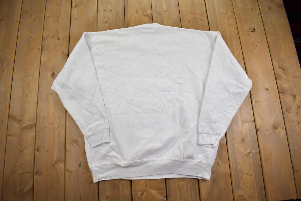 Vintage 1990s Cute Potted Plant Grandma Style Crewneck Sweater Made In USA
