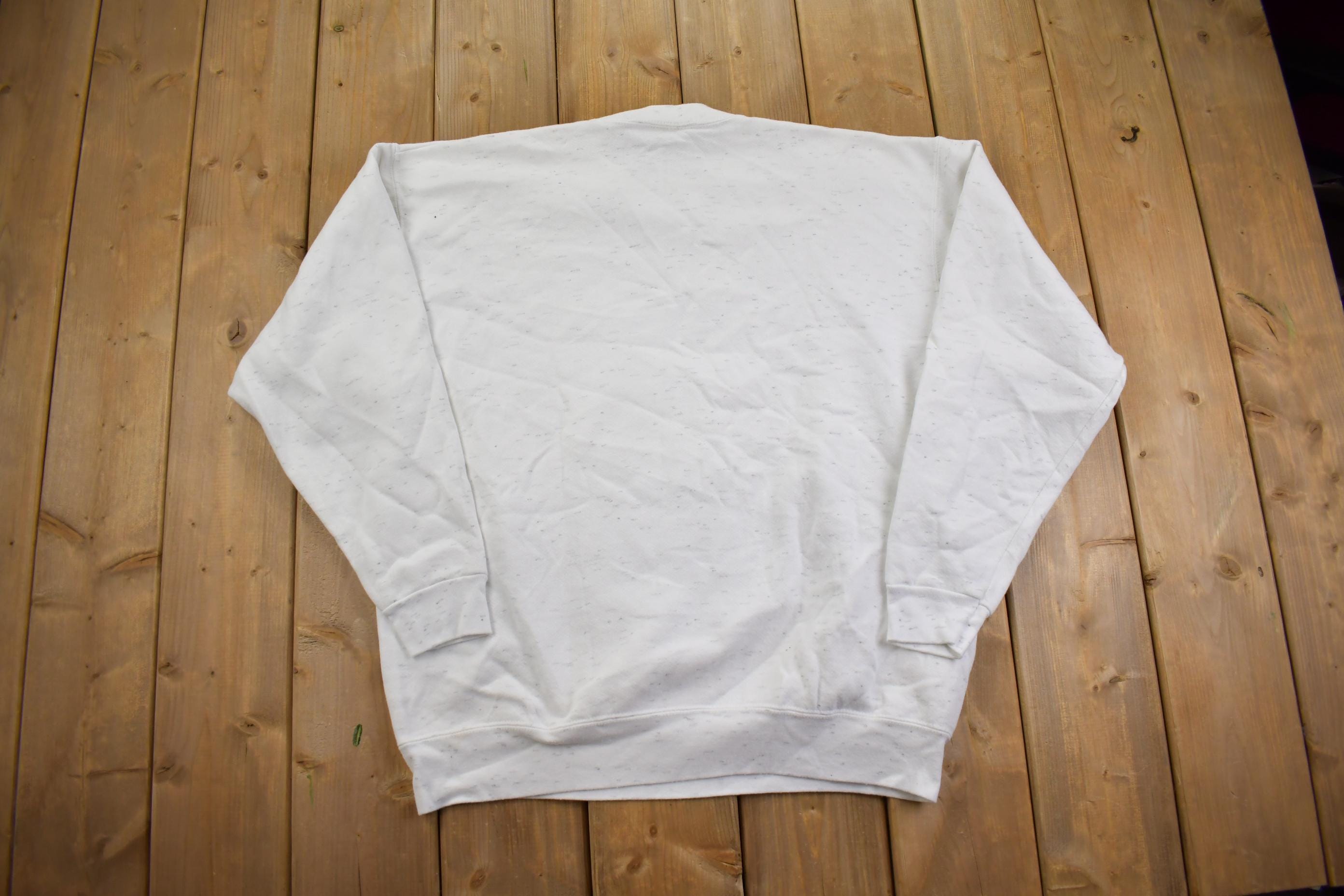 Vintage 1990s Cute Potted Plant Grandma Style Crewneck Sweater Made In USA