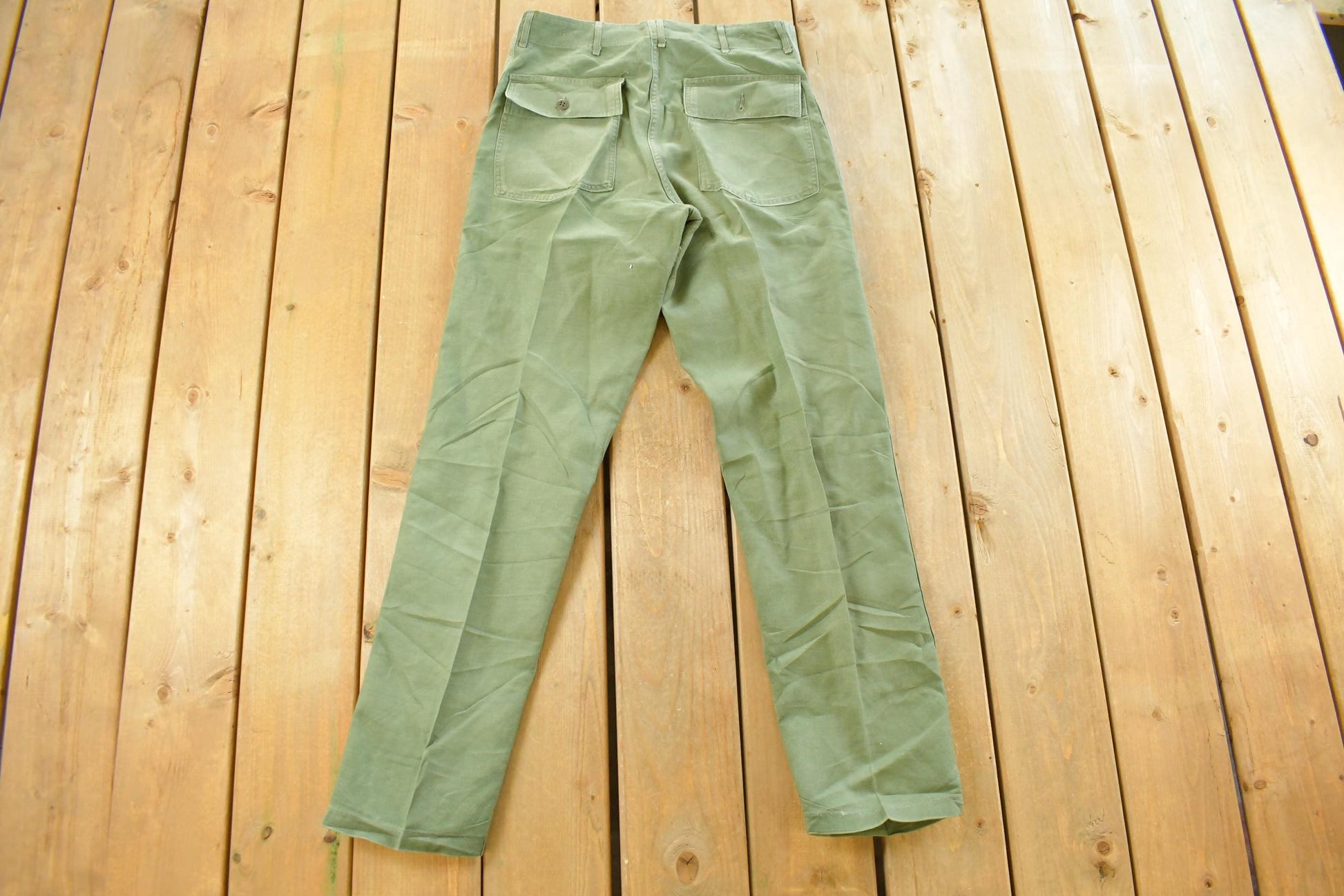 Vintage 1960s Military OG-107 Starched Sateen Fatigue Pants Men's 32 x 31