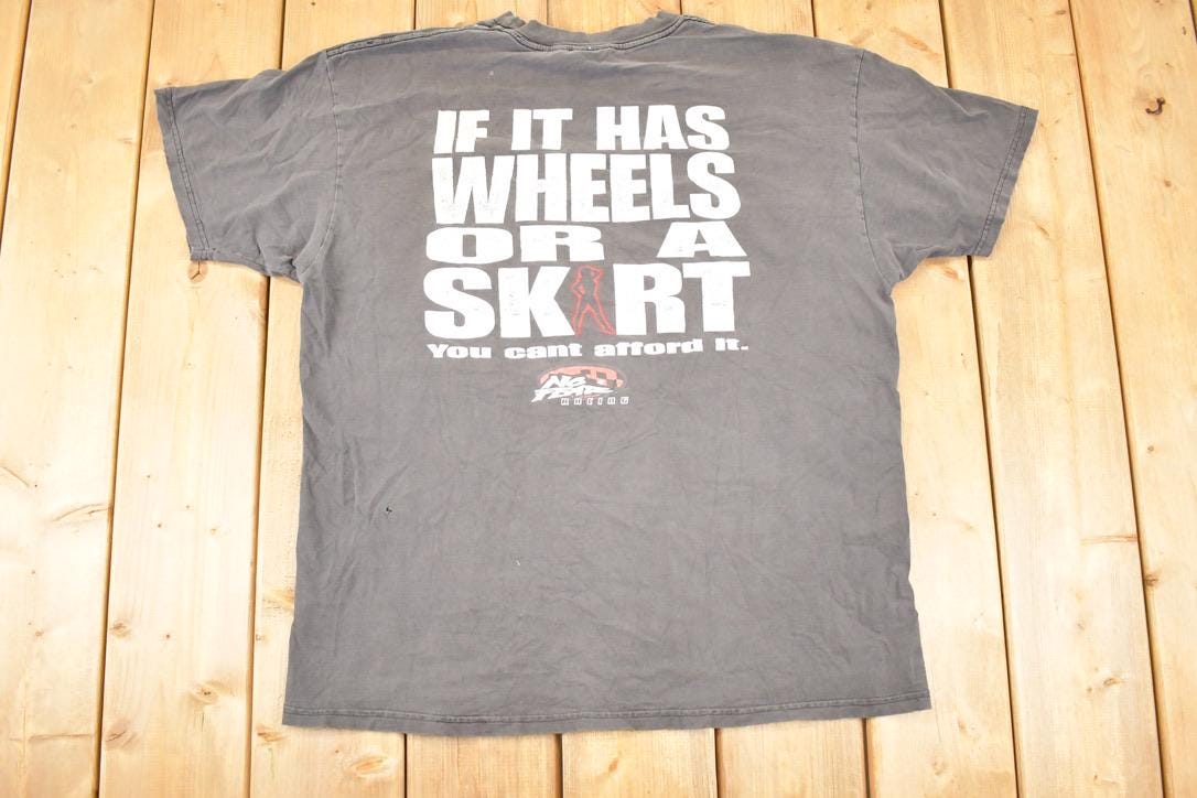 Vintage 1990s No Fear Racing Souvenir Travel T-Shirt Men's L