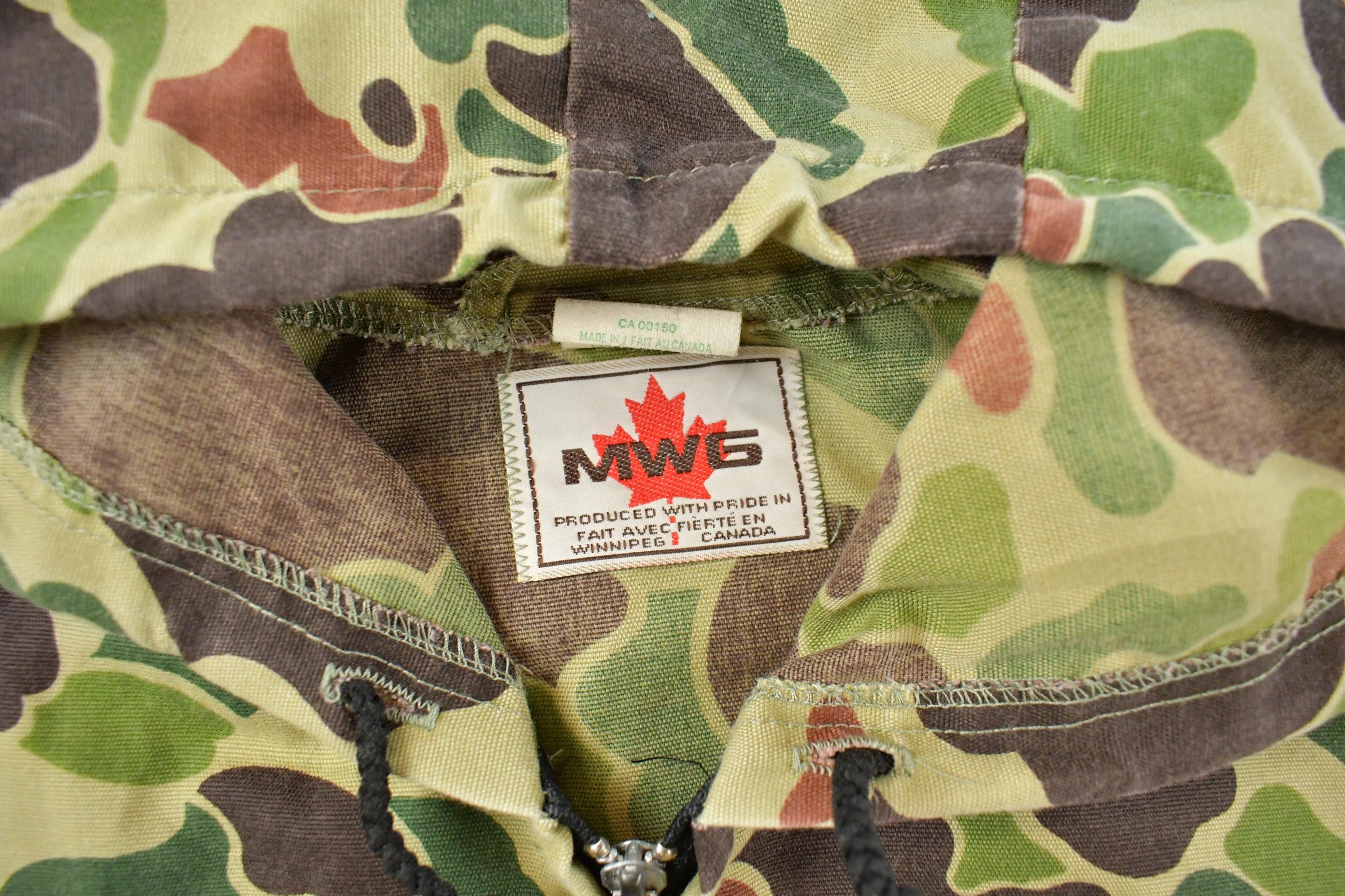 Vintage 1980s MWG Duck Camo Canvas Hunting Jacket Men's Small