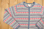 Vintage 1990s Talbot Knit Zip Up Cardigan Sweater