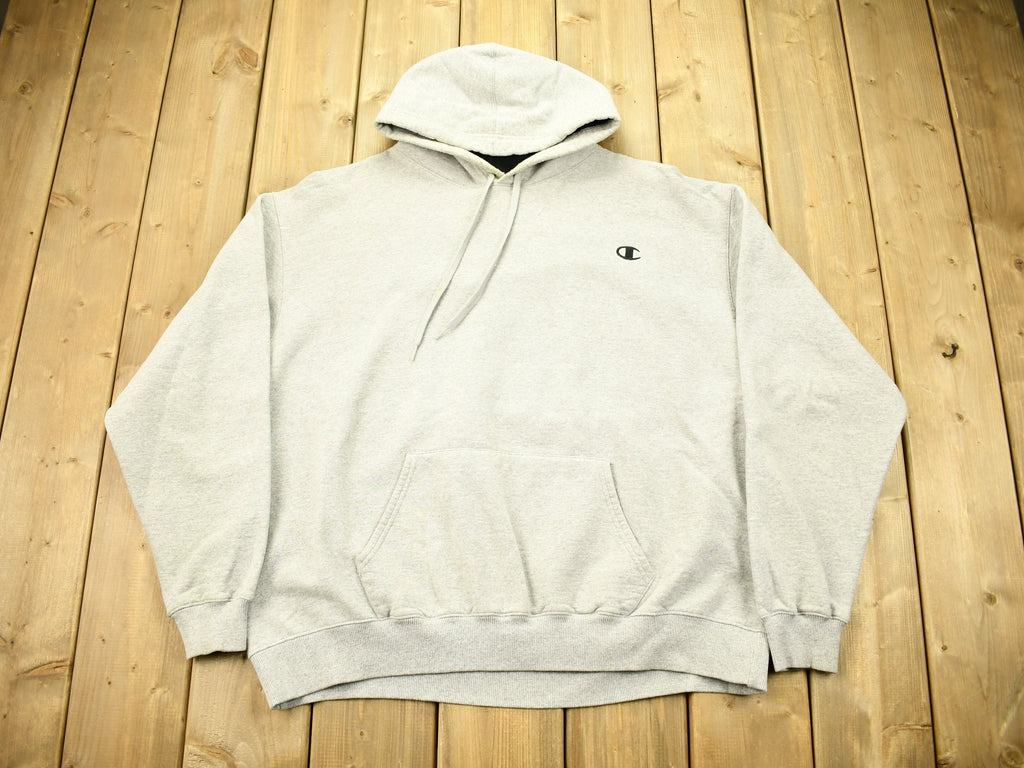 Vintage 1990s Grey Champion Small Logo Hoodie