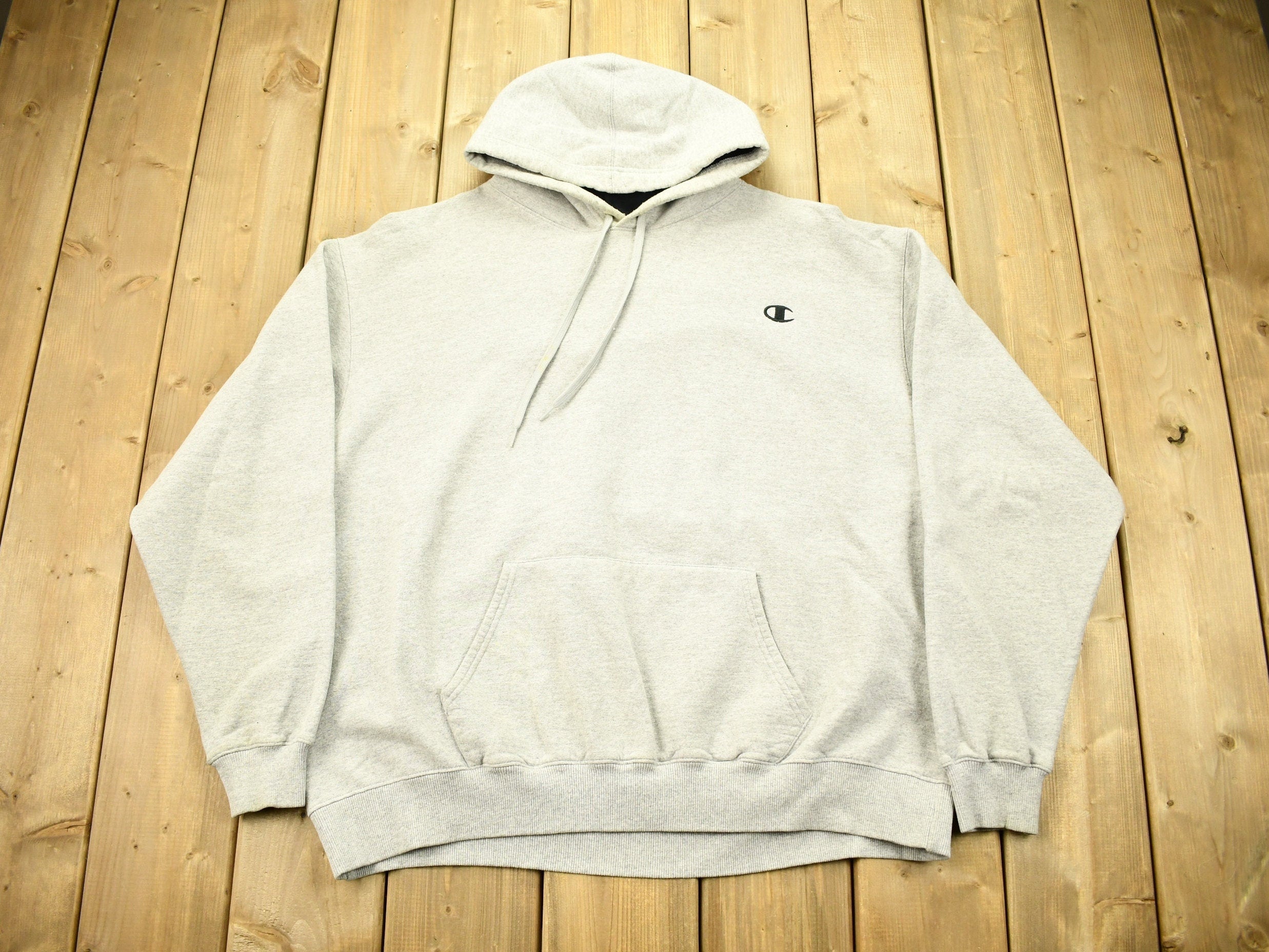 Vintage 1990s Grey Champion Small Logo Hoodie