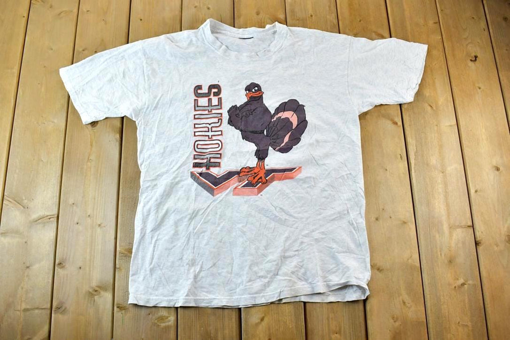 Vintage 1990s Hokies College Bird Single Stitch T-Shirt