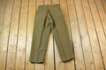 Vintage 1950s Military Pants 30 x 28 Olive Green Wool