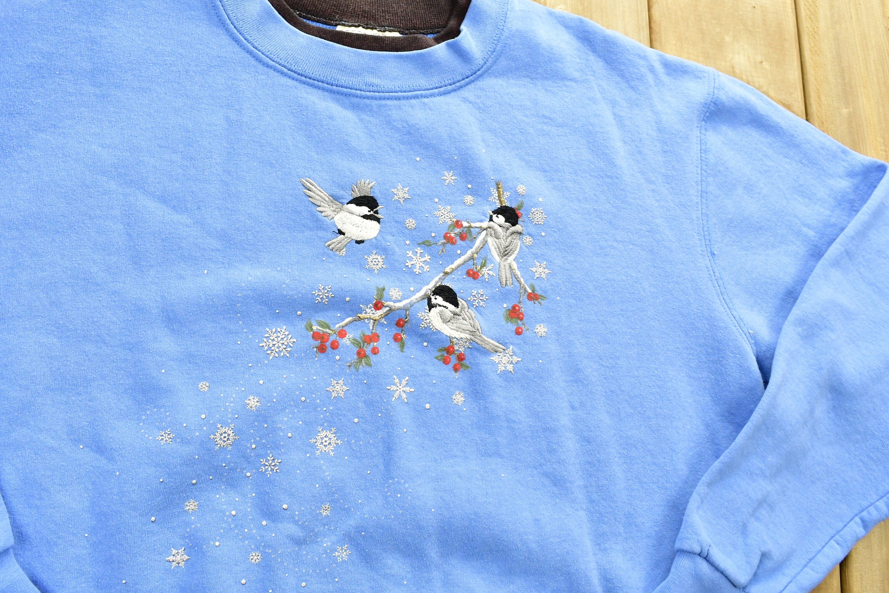 Vintage 90's Cute Bird Embroidered Crewneck