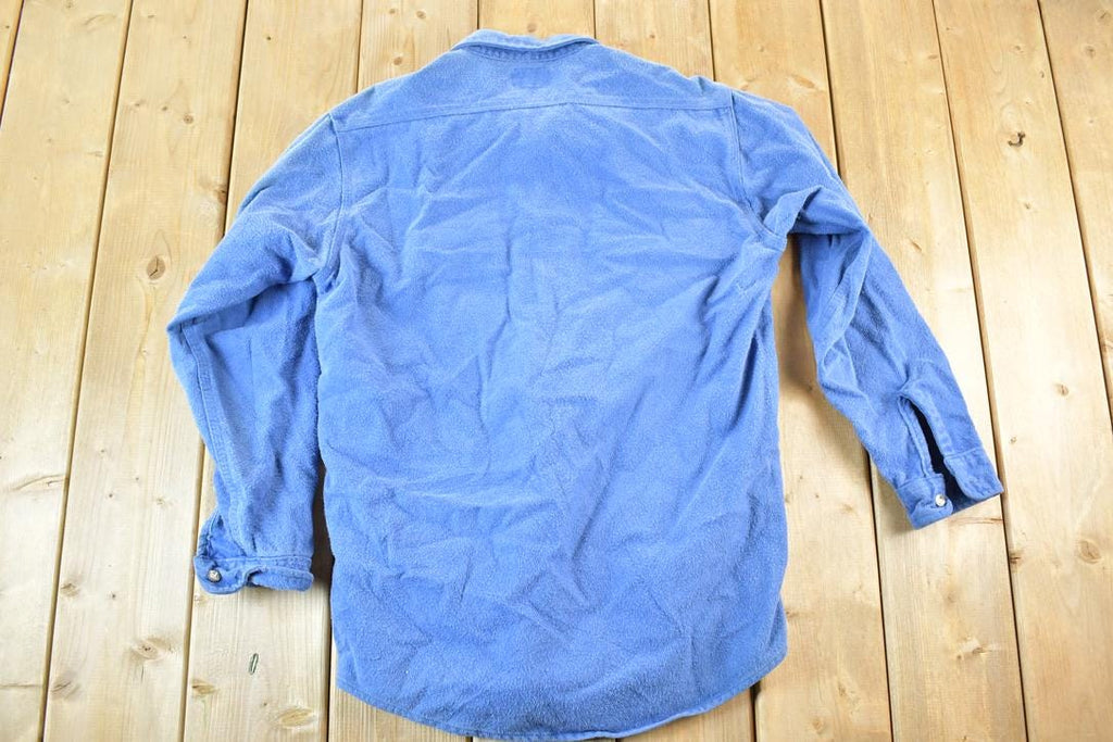 Vintage 1990s Deerskin Navy Button Up Shirt Mens M