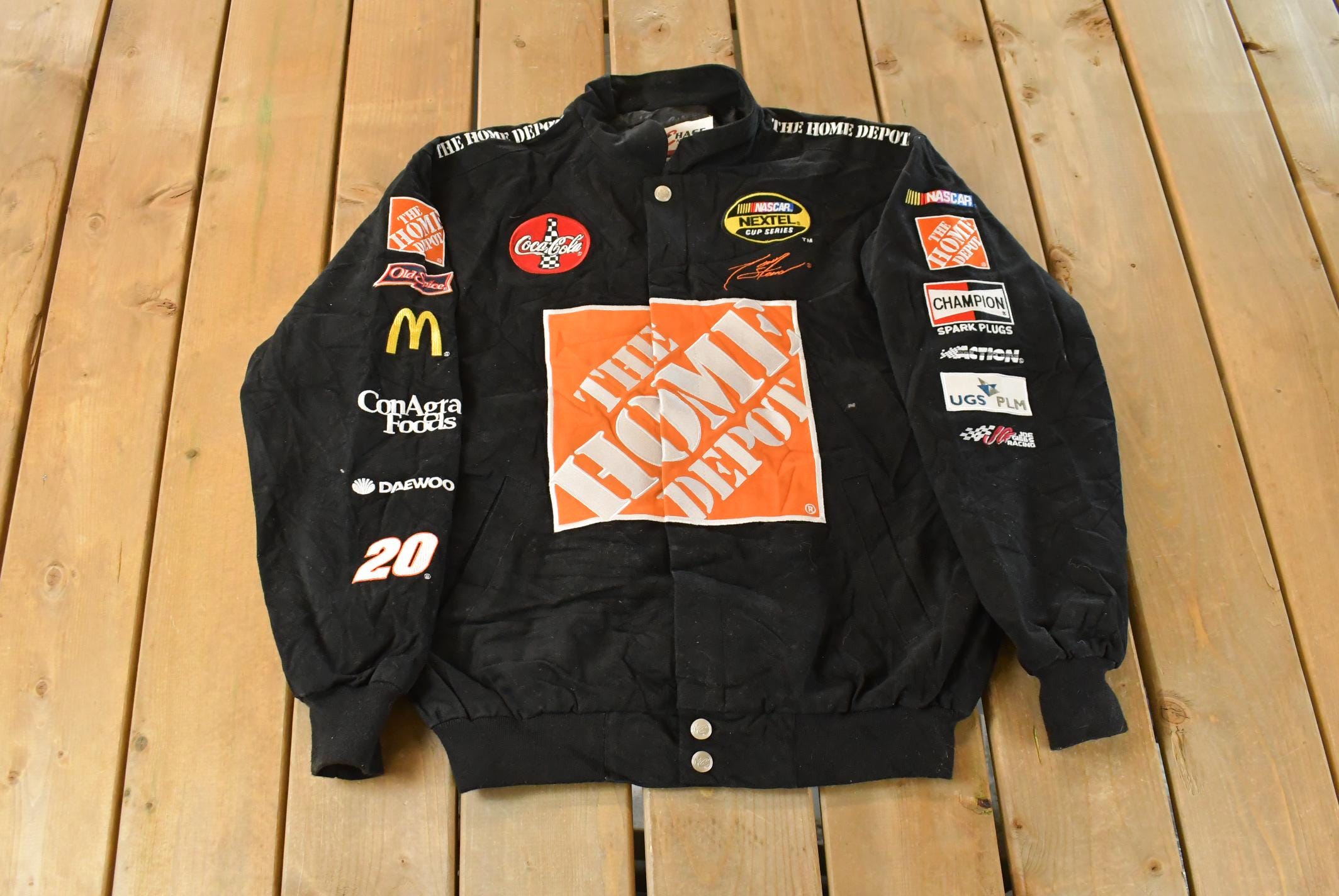 Vintage 1990s NASCAR Tony Stewart Home Depot Racing Jacket Men's M
