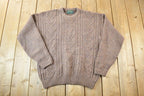 Vintage 1990s Mcadam Knit Wear Abstract Pattern Crewneck Sweater Made In Scotland