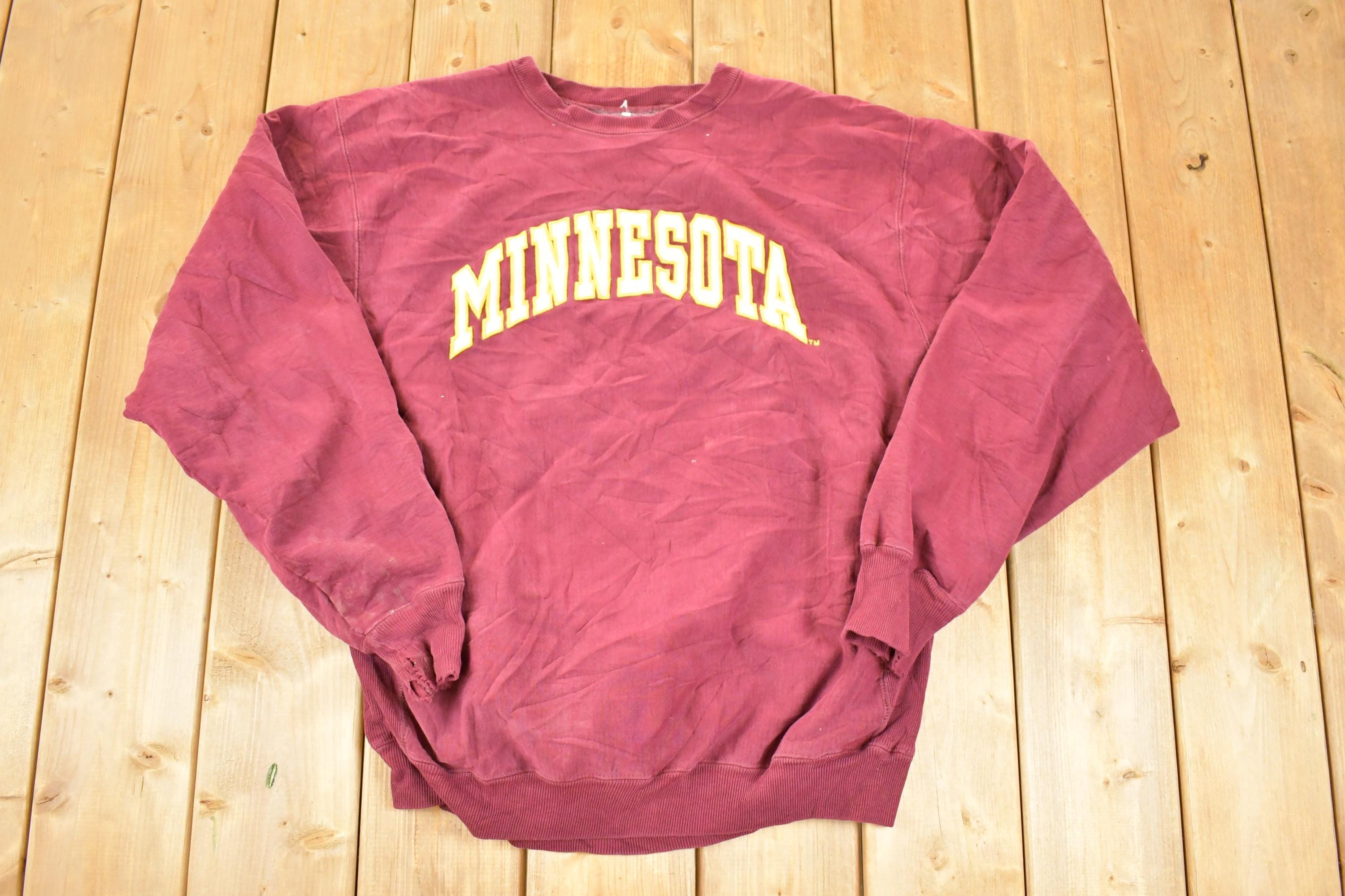 Vintage 1990s Minnesota University Steve And Barry's Crossgrain Crew Neck Sweater Men's L
