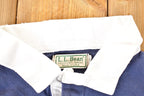 Vintage 1990s LL Bean Rugby Quarter Button Up Shirt Mens L