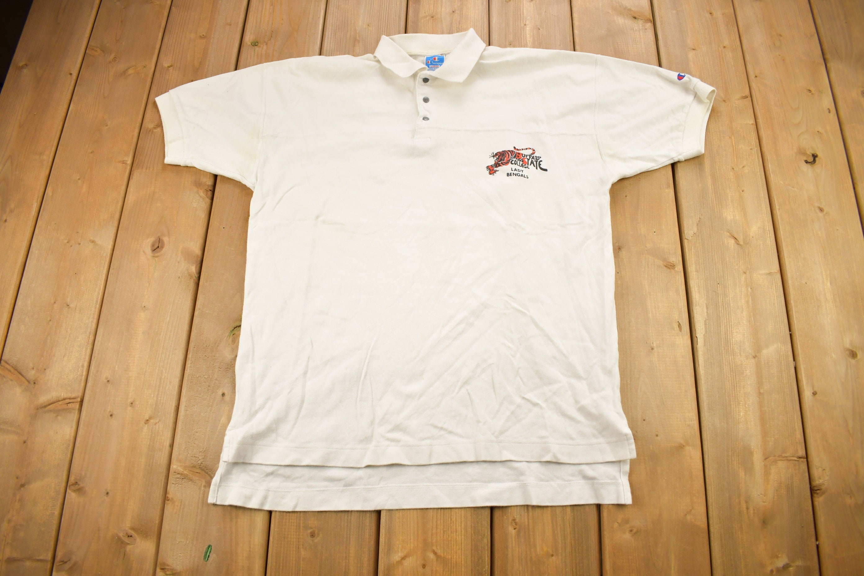Vintage 1990s Buffalo State College Lady Bengal's Collegiate Champion T-Shirt
