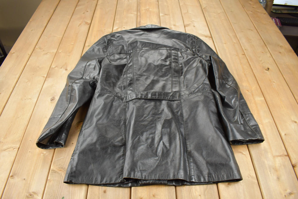 Vintage 1980s Cosa Nova Women's Full Length Leather Trench Coat made In Canada