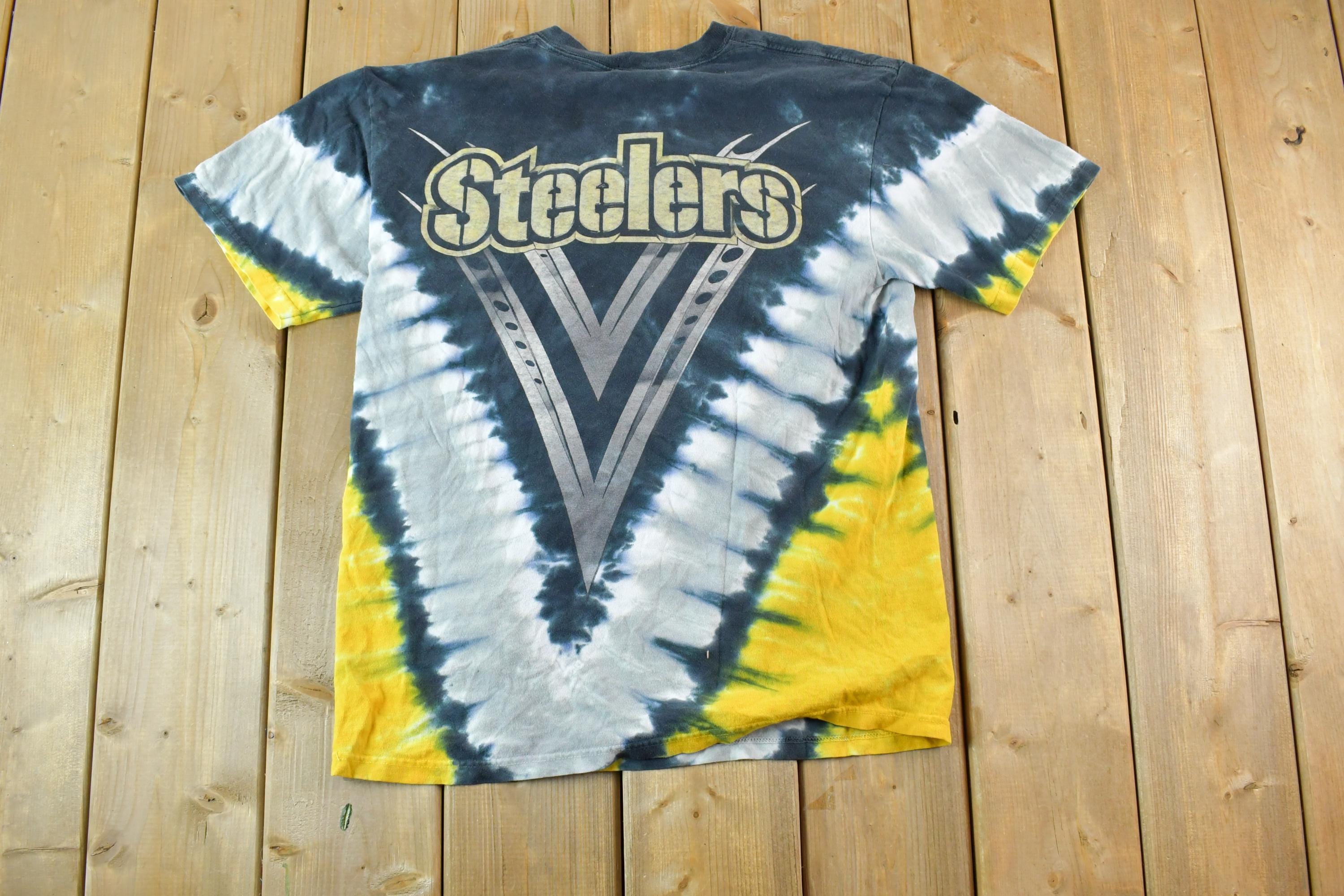 Vintage 1990s Pittsburgh Steelers Tye Dye NFL Graphic T-Shirt