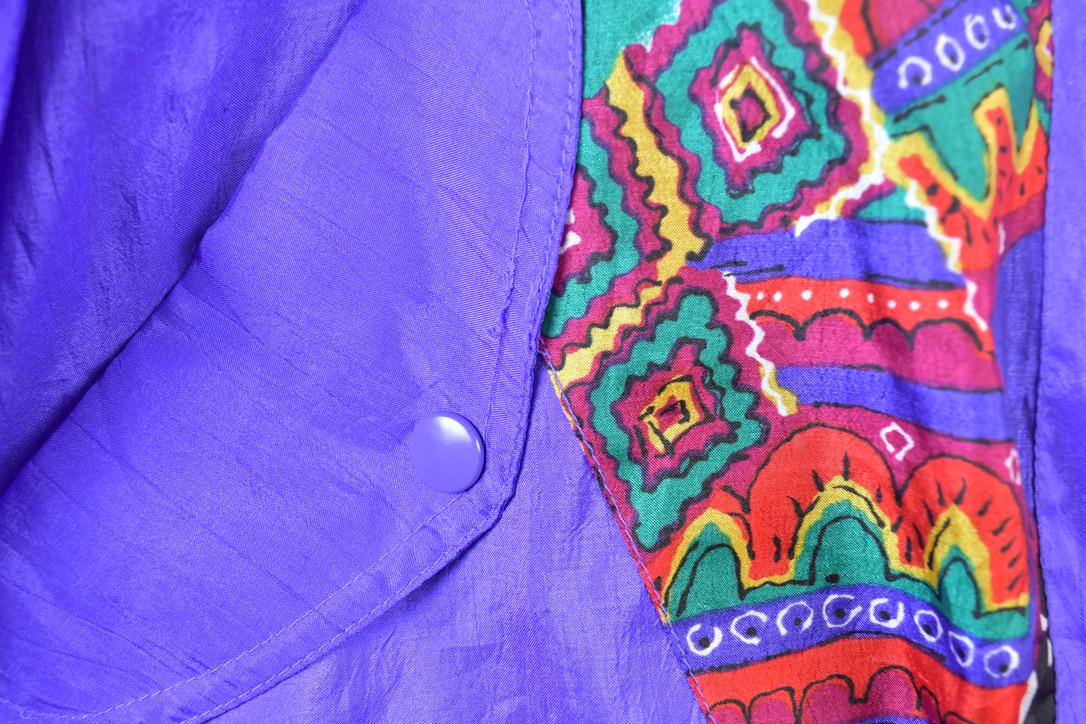 Vintage 1990s Lavon Fancy Pattern Windbreaker Ski Jacket