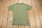 Vintage 1980s Blank Olive Green T Shirt