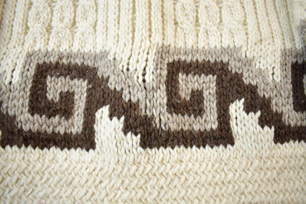 Vintage 1980s Knit Collared Abstract Pattern Cardigan Sweater