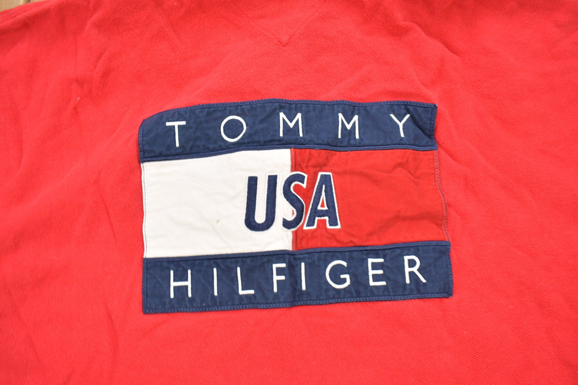 Vintage 1990s Tommy Hilfiger USA Flag Patch Shirt