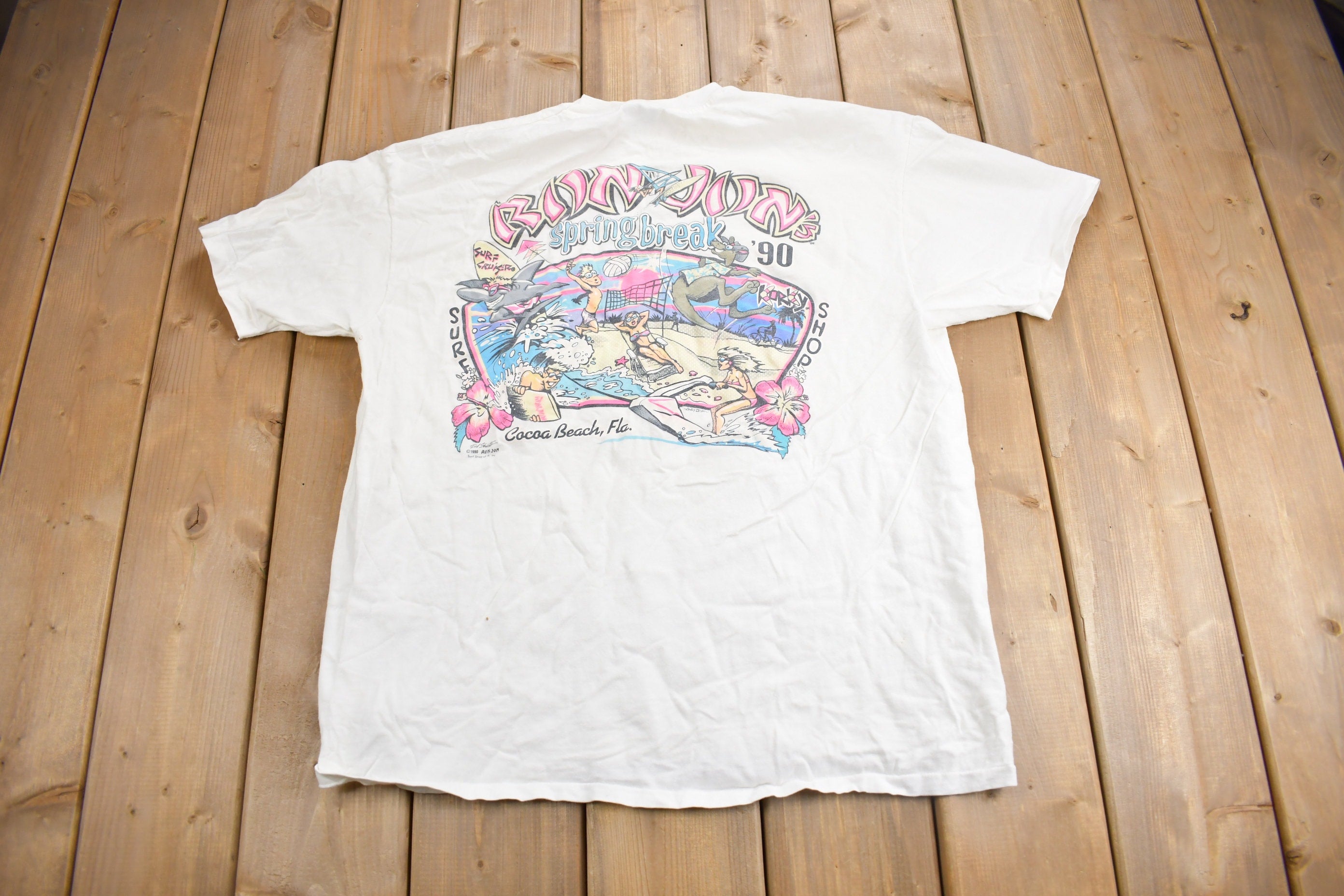 Vintage 1992 Ron Jon Surf Shop Spring Break Graphic T Shirt