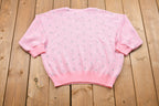 Vintage Image Knitted Short Sleeve Sweater