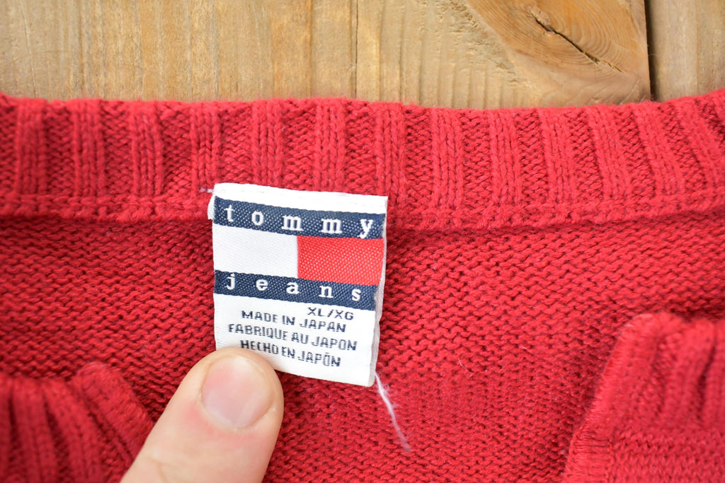 Vintage 1990s Tommy Hilfiger Tommy Jeans Knit Big Flag Crewneck Sweater