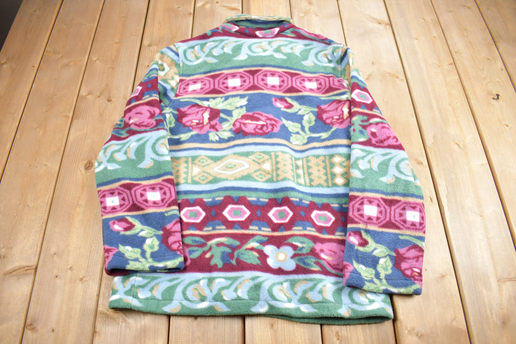 Vintage 1990s Blair Rose Theme Fleece Sweater