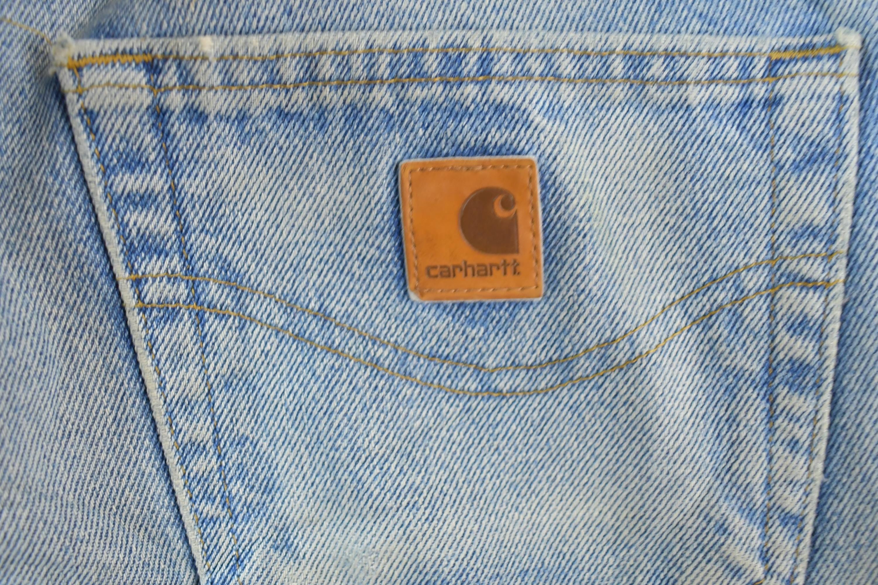 Vintage 1990s Carhartt Lined Denim Work Jeans Size 36 x 30